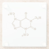 カフェインコーヒー分子化学式 ガラスコースター (裏面)