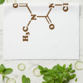 カフェインコーヒー分子化学式 キッチンタオル (折り畳み)