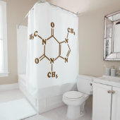 カフェインコーヒー分子化学式 シャワーカーテン (インサイチュ)