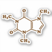 カフェインコーヒー分子化学式 シール (正面)