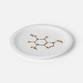 カフェインコーヒー分子化学式 ペーパープレート (アングル)