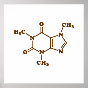 カフェインコーヒー分子化学式 ポスター