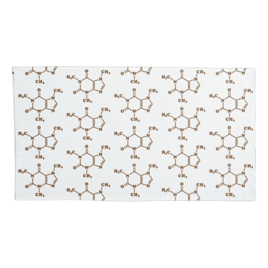 カフェインコーヒー分子化学式 枕カバー (裏面-右)