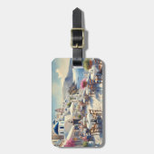 カフェインサントリーニ ラゲッジタグ (正面縦)