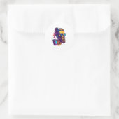カフェインスカルおもしろい- Baristaスケルトン ラウンドシール (バッグ)