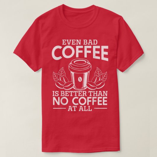 カフェインバリスタエスプレッソラテコーヒー Tシャツ (デザイン正面)