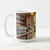 カフェインバルセロナスペイン水絵を描色 コーヒーマグカップ (左)