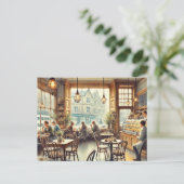 カフェインバーグスコットランドウォーター絵を描カラー ポストカード (スタンド正面)