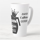 カフェインパーソナライズされたクイーンコーヒーポット カフェラテマグ (右アングル)