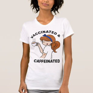 カフェインパーソナライズされた入りとワクチン Tシャツ