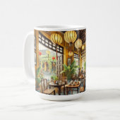 カフェインホイアンVietnam Water Color 絵を描's コーヒーマグカップ (正面左)