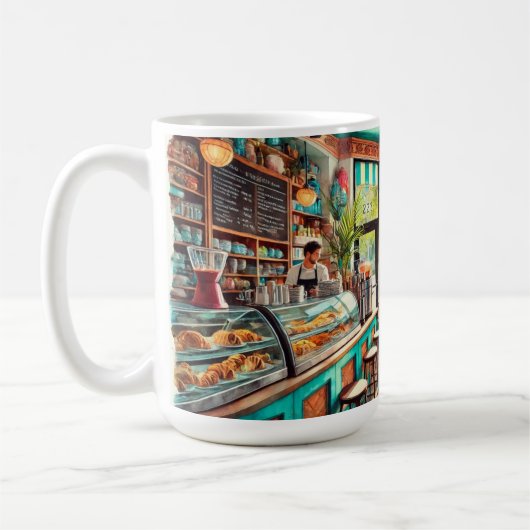 カフェインマイアミウォーターカラー コーヒーマグカップ (左)