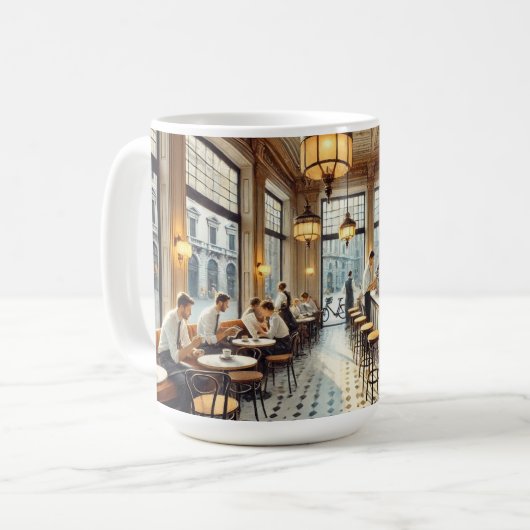 カフェインミラノウォーター絵を描カラーズマグ コーヒーマグカップ (正面左)