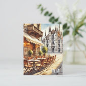 カフェインミラノウォーター絵を描カラーズマグ ポストカード (スタンド正面)