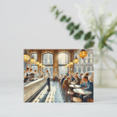 カフェインミラノウォーター絵を描カラーズマグ ポストカード (スタンド正面)