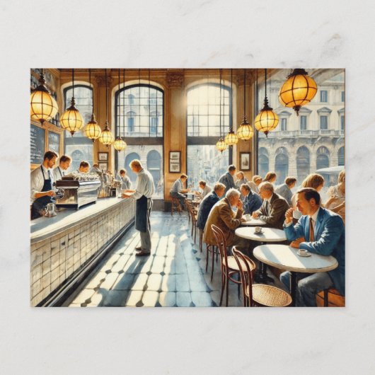 カフェインミラノウォーター絵を描カラーズマグ ポストカード (正面)