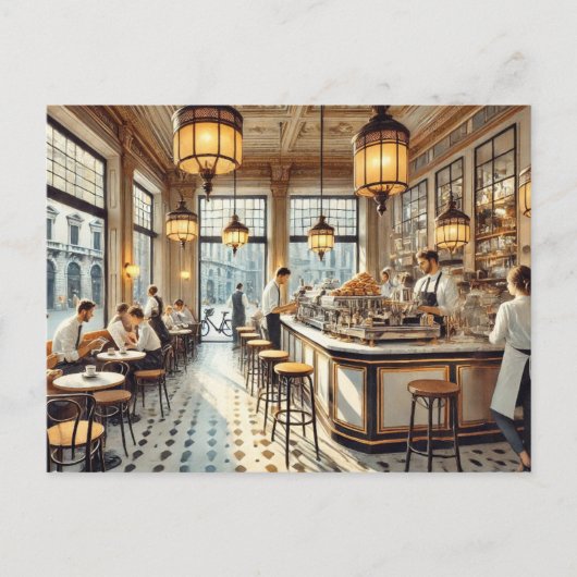 カフェインミラノウォーター絵を描カラーズマグ ポストカード (正面)