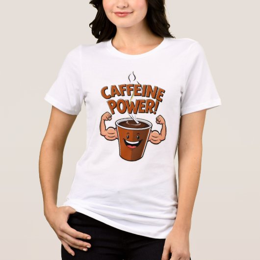 "カフェインユニセックスパワーフレックス – Tシャツ" トライブレンドＴシャツ (正面)
