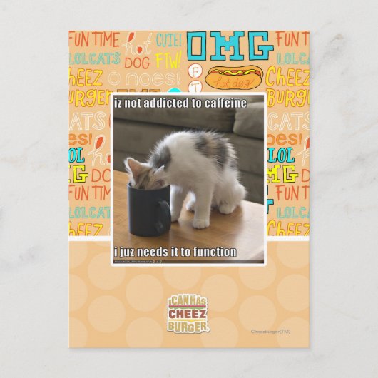 カフェイン中毒ではない ポストカード (正面)