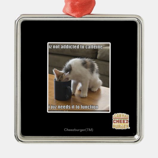 カフェイン中毒ではない メタルオーナメント (正面)