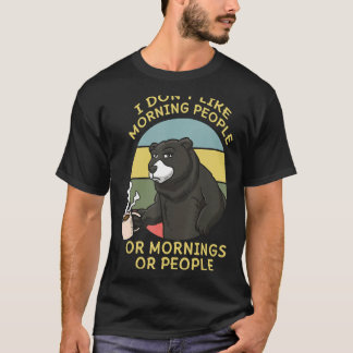 カフェイン中毒の動物園飼育員 コーヒー好き 動物好き クマ Tシャツ