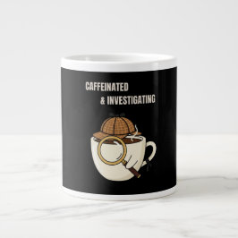 カフェイン中毒の探偵気分 | ほっこりミステリーコーヒー ジャンボコーヒーマグカップ