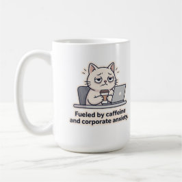 カフェイン中毒の猫の面白いオフィス疲れマグカップ コーヒーマグカップ