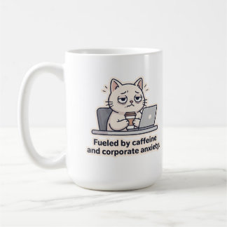 カフェイン中毒の猫の面白いオフィス疲れマグカップ コーヒーマグカップ