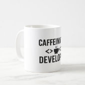 カフェイン中毒の開発者 - コーディングコーヒーデザイン コーヒーマグカップ (正面左)