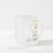 カフェイン中毒者のためのコーヒーユーモアのマグギフトアイディア フロストグラスマグカップ (正面右)