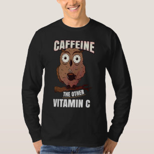 カフェイン他のビタミンCフクロウのコーヒードリンカー Tシャツ