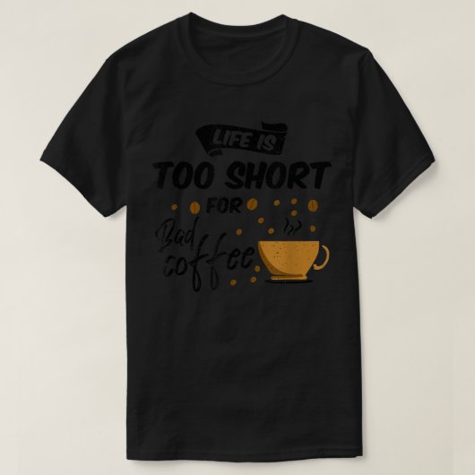 カフェイン依存症及びバリスタD用メンズコーヒースヌブ Tシャツ (デザイン正面)