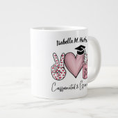 カフェイン入りとグラデーション付き名前 ジャンボコーヒーマグカップ (正面右)