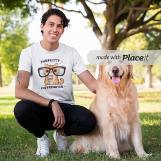 カフェイン入りプリンおもしろいト猫 ベビーTシャツ