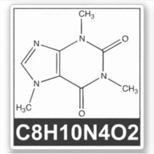 カフェイン分子の構造 – C8H10N4O2