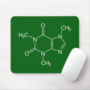 カフェイン分子グリーンマウスパッド マウスパッド