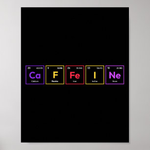 カフェイン分子コーヒー化学式化学薬品 ポスター