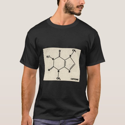 カフェイン分子コーヒー愛好家の化学 Tシャツ (正面)