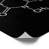 カフェイン分子コーヒー愛好家 ポスター (角)