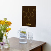 カフェイン分子コーヒー愛好家 箔ポスター (レイダウン (キッチン))