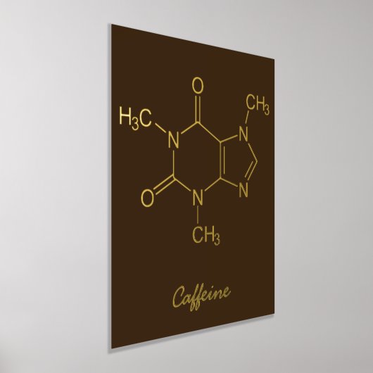 カフェイン分子コーヒー愛好家 箔ポスター (レイダウン)