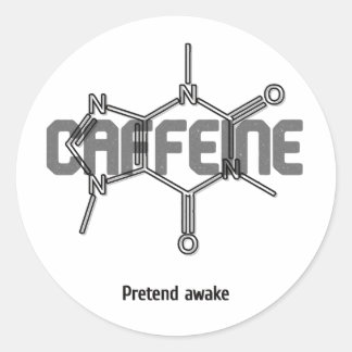 カフェイン分子ステッカー ラウンドシール