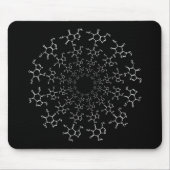 カフェイン分子ブラックマウスパッド マウスパッド (正面)