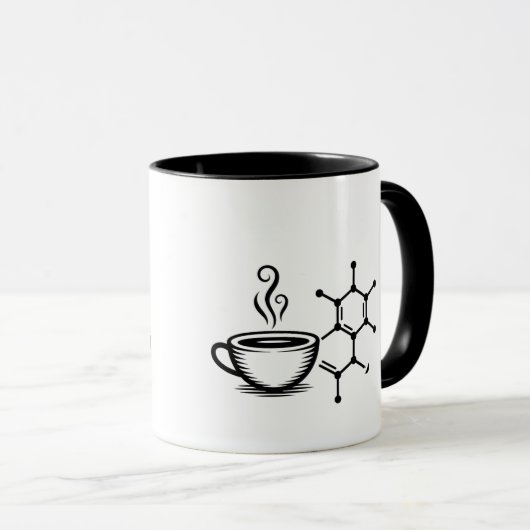 カフェイン分子マグカップ 化学式 コーヒー マグカップ (正面右)