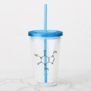 カフェイン分子化学コーヒー原子 アクリルタンブラー