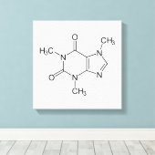 カフェイン分子化学コーヒー原子 キャンバスプリント (インサイチュ (ウッドフロア))