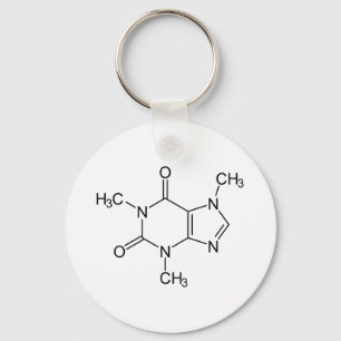 カフェイン分子化学コーヒー原子 キーホルダー