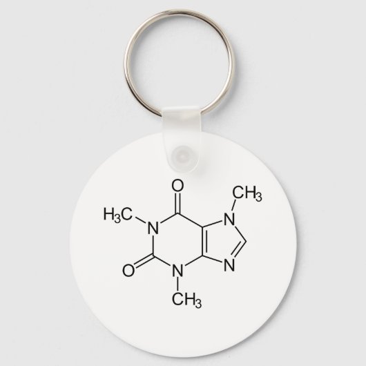 カフェイン分子化学コーヒー原子 キーホルダー (正面)