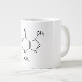 カフェイン分子化学コーヒー原子 ジャンボコーヒーマグカップ (正面右)
