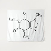 カフェイン分子化学コーヒー原子 タペストリー (正面(横))